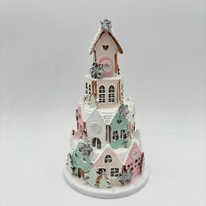 Tiered Gingerbread House Village Christmas Decor Tabletop Accent